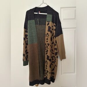 Anthropologie pilcro animal print cardigan sweater